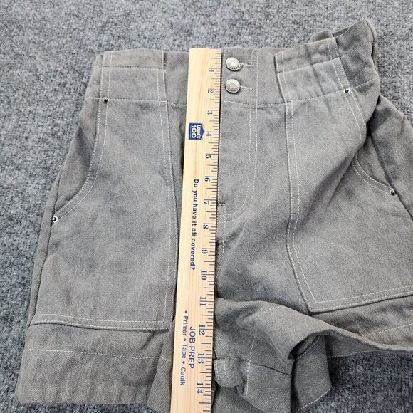 Magali Pascal gray denim shorts ultra high waist cargo Anthropologie size 6 - Picture 15 of 16